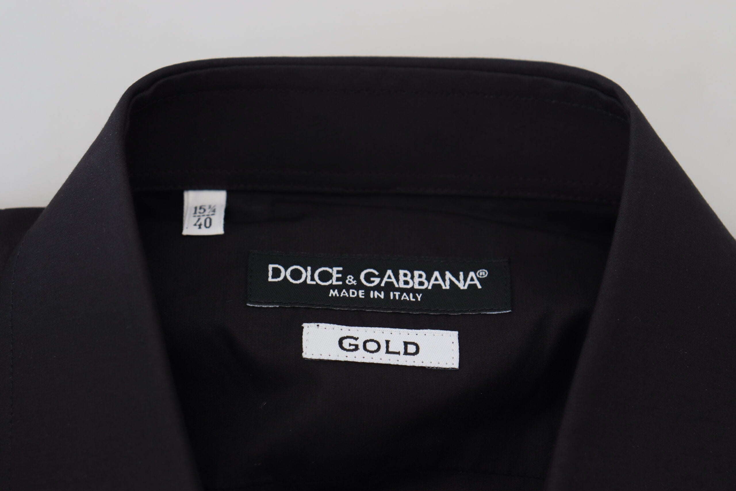 Dolce & Gabbana Black Floral Embroidery Men Long Sleeves GOLD Shirt Dolce & Gabbana