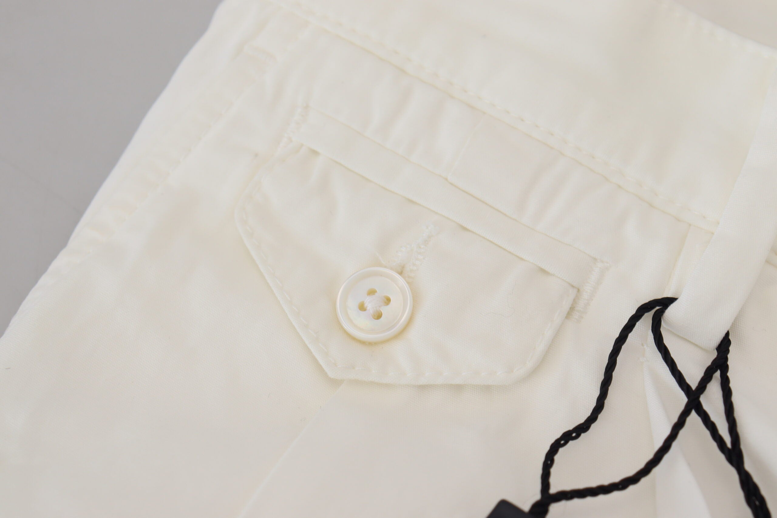 Dolce & Gabbana White Cotton Skinny Chino Pants Dolce & Gabbana
