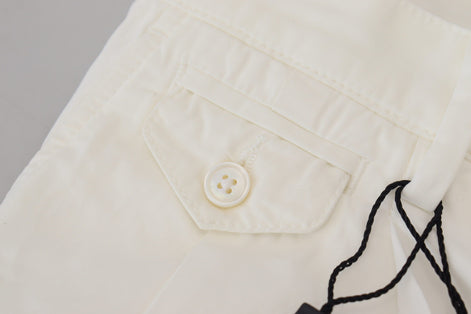 Dolce & Gabbana White Cotton Skinny Chino Pants Dolce & Gabbana