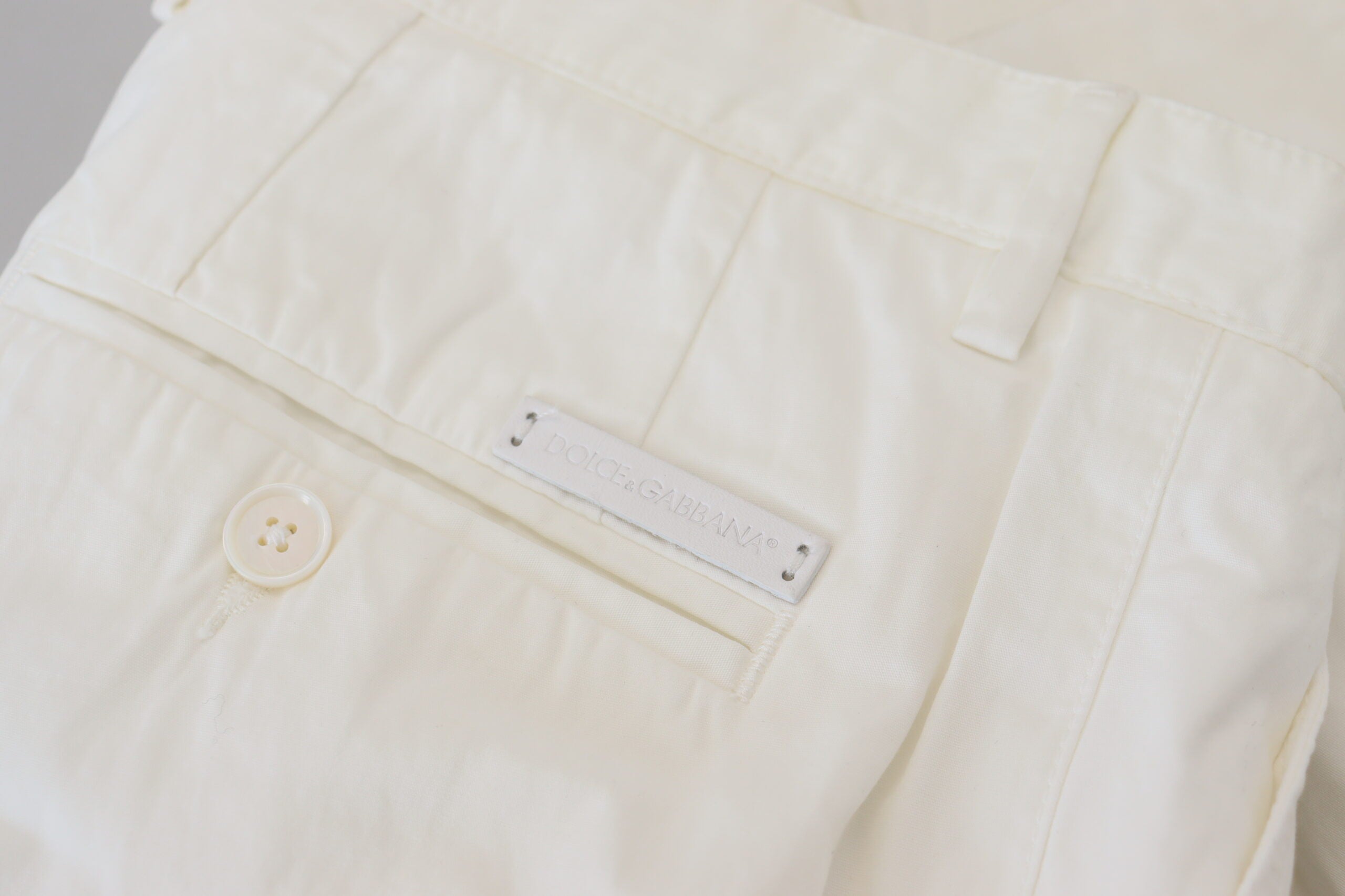 Dolce & Gabbana White Cotton Skinny Chino Pants Dolce & Gabbana