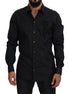 Dolce & Gabbana Black Roses Slim Fit Cotton Shirt Dolce & Gabbana