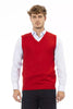 Alpha Studio Red Viscose Men Jacket Alpha Studio