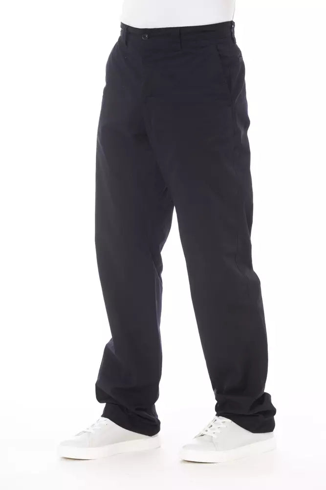 Alpha Studio Blue Cotton Men Pant Alpha Studio