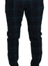 Dolce & Gabbana Blue Purple Plaid Wool Trousers Pants Dolce & Gabbana