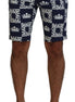 Dolce & Gabbana Blue Logo Print Cotton Chinos Shorts Dolce & Gabbana