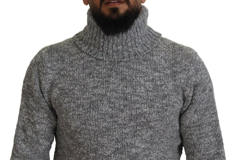 Dolce & Gabbana Gray Wool Knit Turtleneck Pullover Sweater Dolce & Gabbana