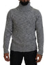 Dolce & Gabbana Gray Wool Knit Turtleneck Pullover Sweater Dolce & Gabbana