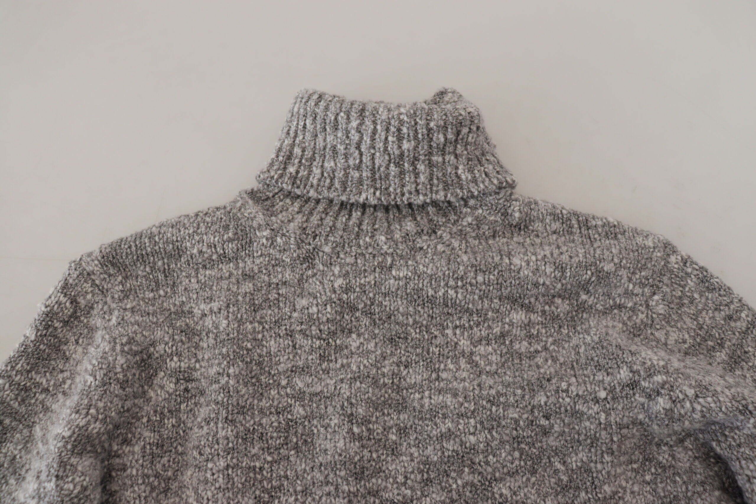Dolce & Gabbana Gray Wool Knit Turtleneck Pullover Sweater Dolce & Gabbana