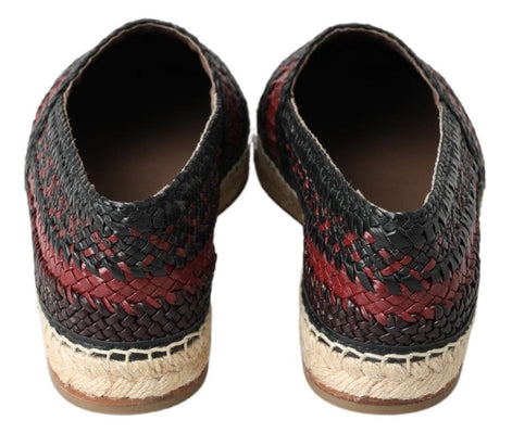 Dolce & Gabbana Black Bordeaux Buffalo Leather Espadrille Shoes Dolce & Gabbana