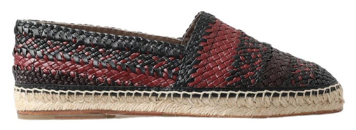Dolce & Gabbana Black Bordeaux Buffalo Leather Espadrille Shoes Dolce & Gabbana