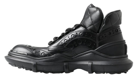 Dolce & Gabbana Black Leather Ankle Casual Boots Dolce & Gabbana
