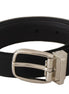 Dolce & Gabbana Belt Black Calf Leather Silver Tone Metal Buckle Dolce & Gabbana