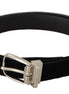 Dolce & Gabbana Black Casual Velvet Silver Tone Metal Buckle Belt Dolce & Gabbana