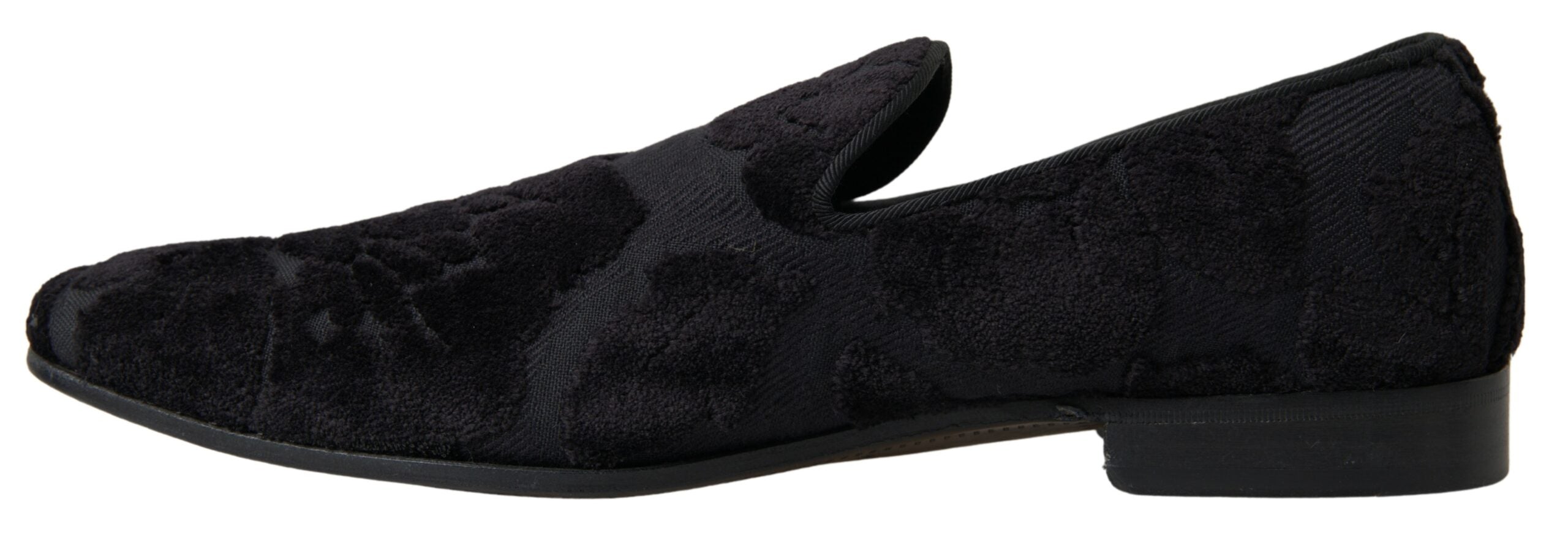 Dolce & Gabbana Black Brocade Loafers Formal Shoes Dolce & Gabbana