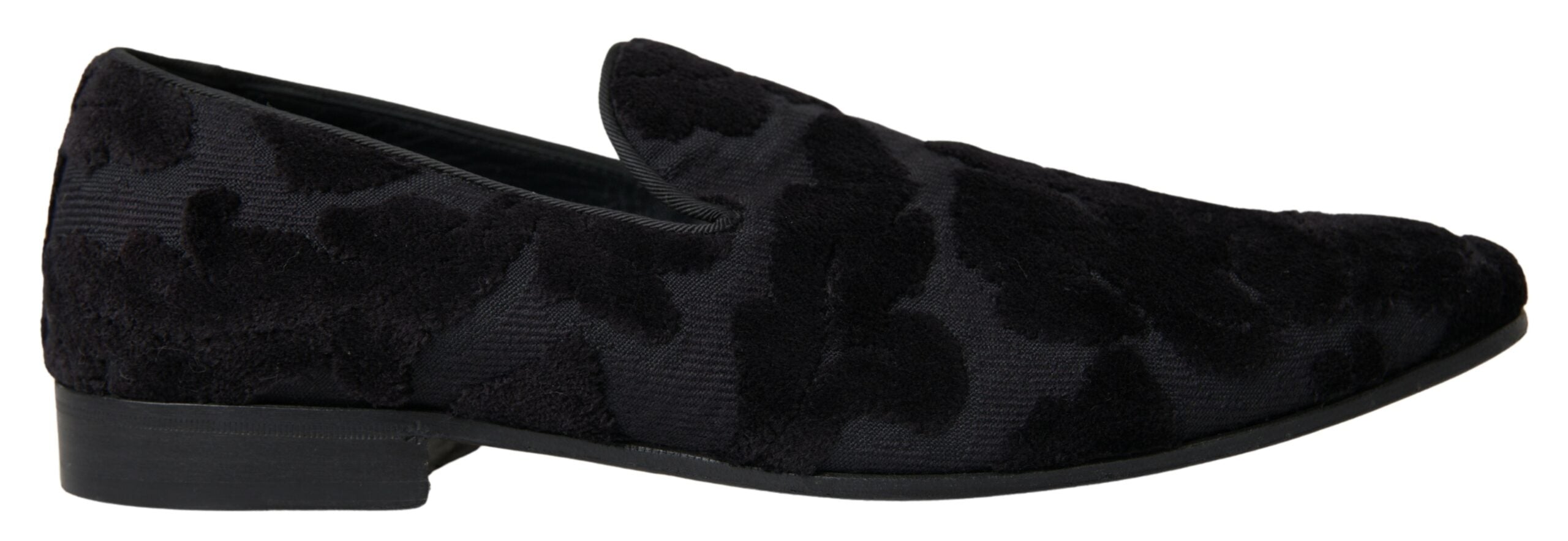 Dolce & Gabbana Black Brocade Loafers Formal Shoes Dolce & Gabbana