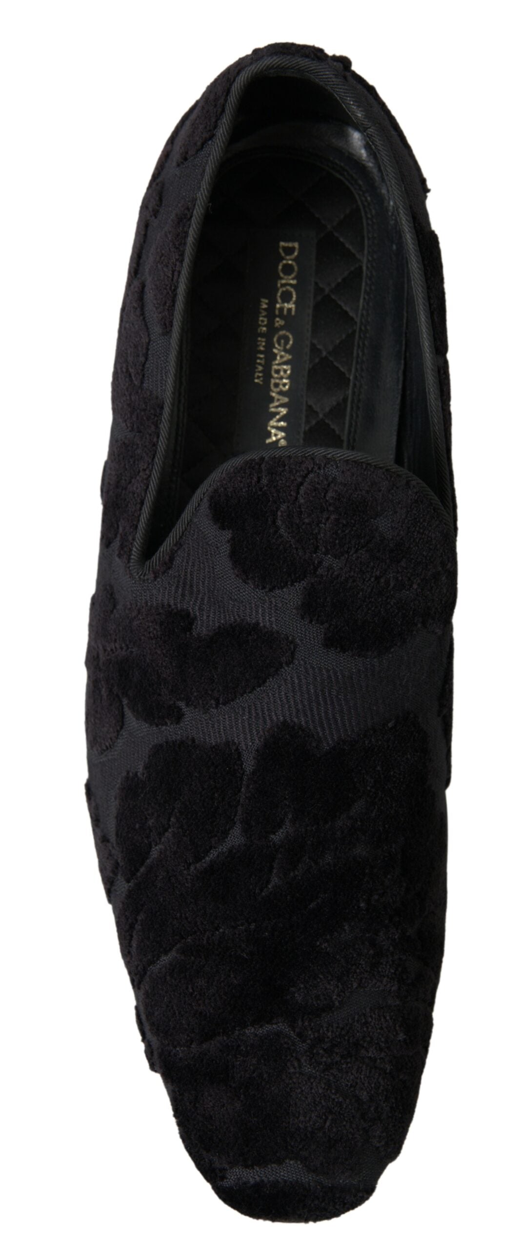 Dolce & Gabbana Black Brocade Loafers Formal Shoes Dolce & Gabbana
