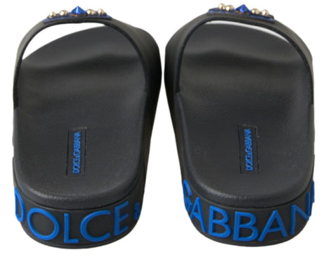Dolce & Gabbana Black Slides Sandals Beach Saint Barth Shoes Dolce & Gabbana