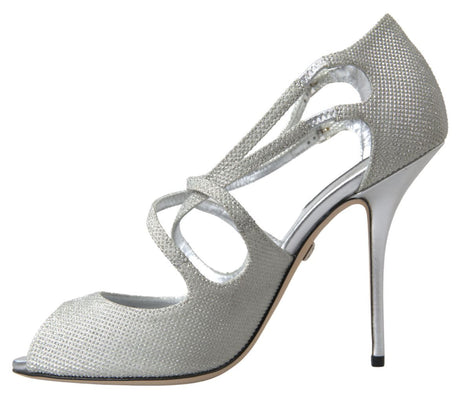 Dolce & Gabbana Silver Shimmers Sandals Heel Pumps Shoes Dolce & Gabbana
