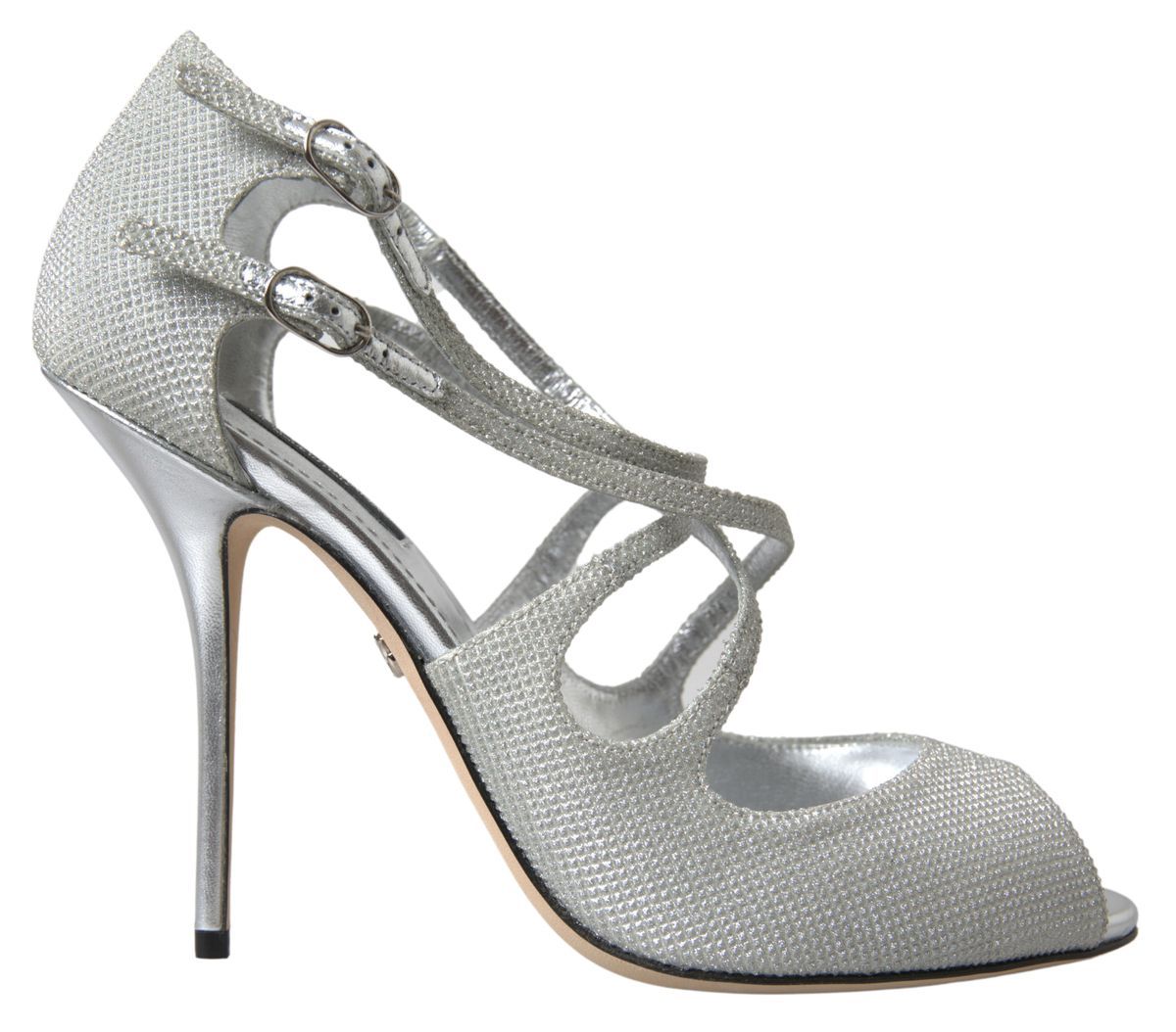 Dolce & Gabbana Silver Shimmers Sandals Heel Pumps Shoes Dolce & Gabbana