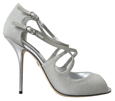 Dolce & Gabbana Silver Shimmers Sandals Heel Pumps Shoes Dolce & Gabbana