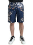 Dolce & Gabbana Blue Floral Print Silk Men Bermuda Shorts Dolce & Gabbana