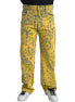 Dolce & Gabbana Yellow Cotton Tie Dye Straight Denim Jeans Dolce & Gabbana