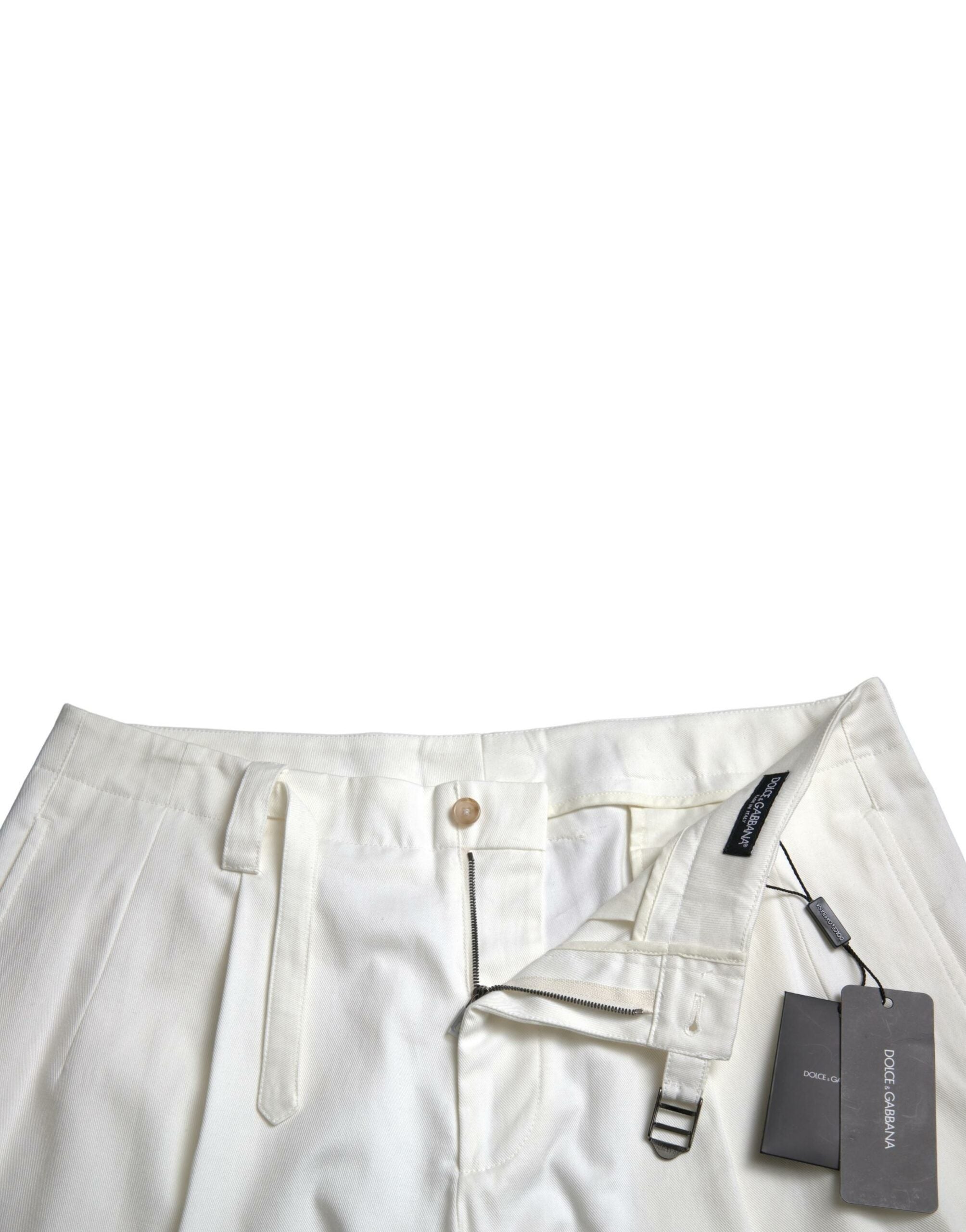 Dolce & Gabbana White Cotton Stretch Men Bermuda Denim Shorts Dolce & Gabbana