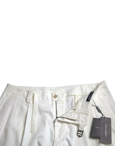Dolce & Gabbana White Cotton Stretch Men Bermuda Denim Shorts Dolce & Gabbana