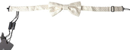 Dolce & Gabbana Ivory Fantasy Pattern Adjustable Neck Papillon Bow Tie Dolce & Gabbana