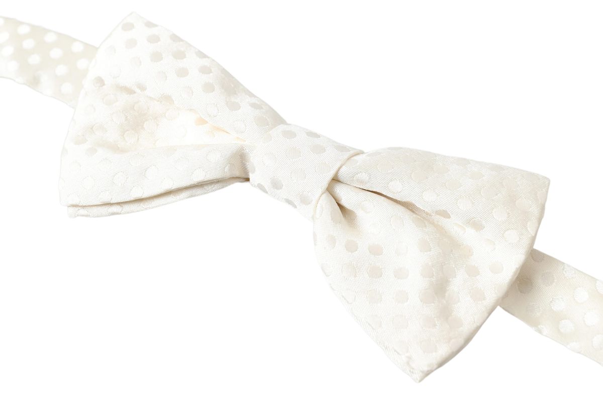Dolce & Gabbana Ivory Fantasy Pattern Adjustable Neck Papillon Bow Tie Dolce & Gabbana