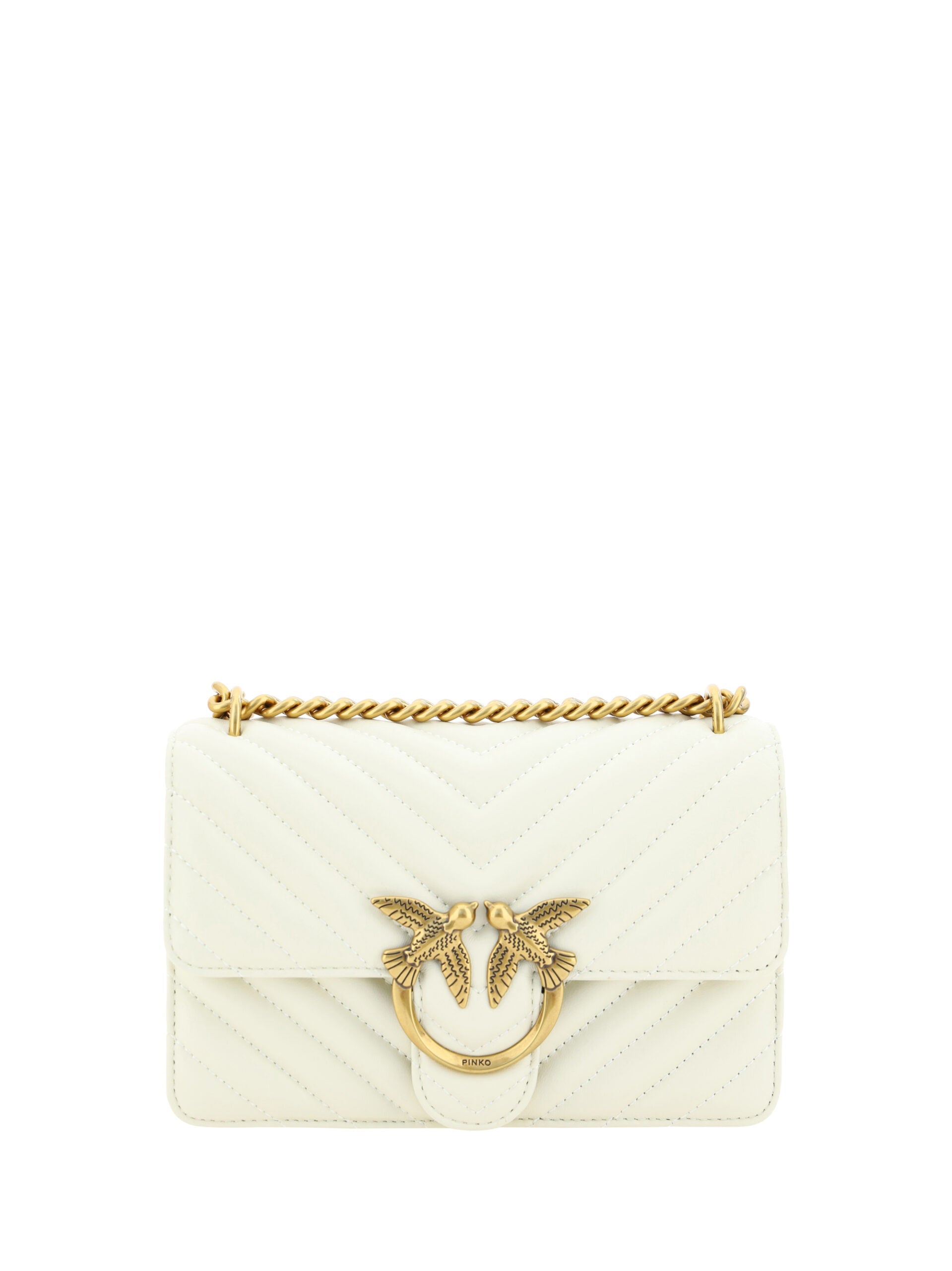 PINKO Elegant White Mini Love Shoulder Bag PINKO