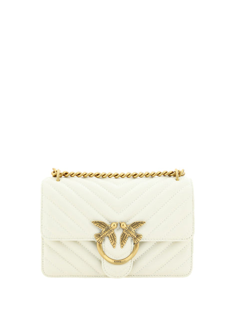 PINKO Elegant White Mini Love Shoulder Bag PINKO