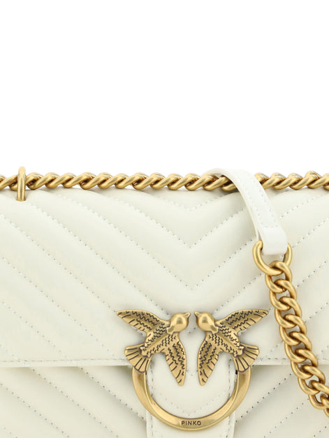 PINKO Elegant White Mini Love Shoulder Bag PINKO