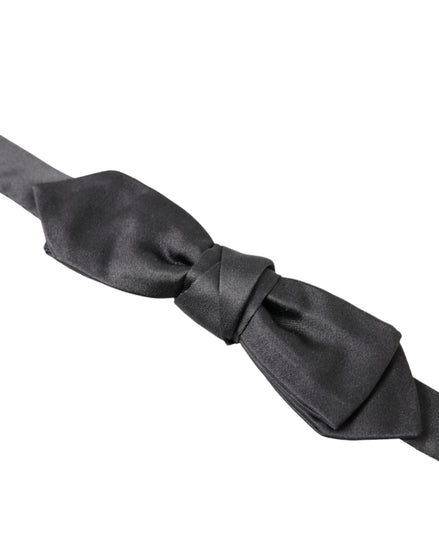 Dolce & Gabbana Dark Gray Silk Adjustable Neck Men Papillon Bow Tie Dolce & Gabbana