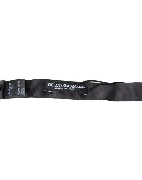 Dolce & Gabbana Dark Gray Silk Adjustable Neck Men Papillon Bow Tie Dolce & Gabbana