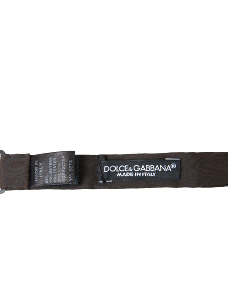 Dolce & Gabbana Brown Polyester Silk Adjustable Neck Men Papillon Bow Tie Dolce & Gabbana