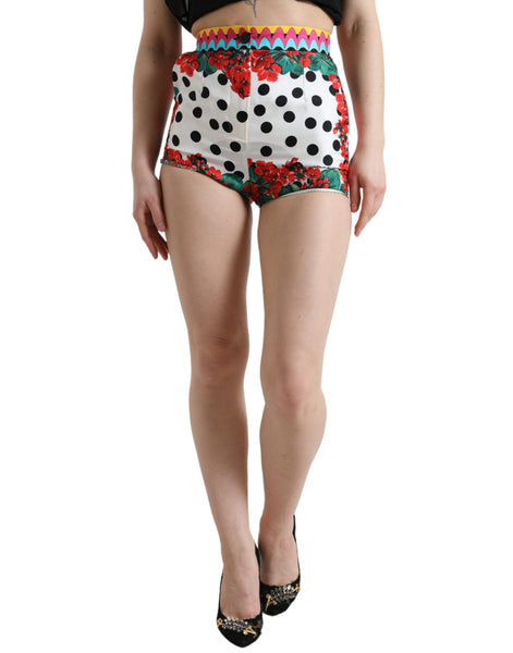 Dolce & Gabbana Multicolor Floral Polka Dot Hot Pants Shorts Dolce & Gabbana
