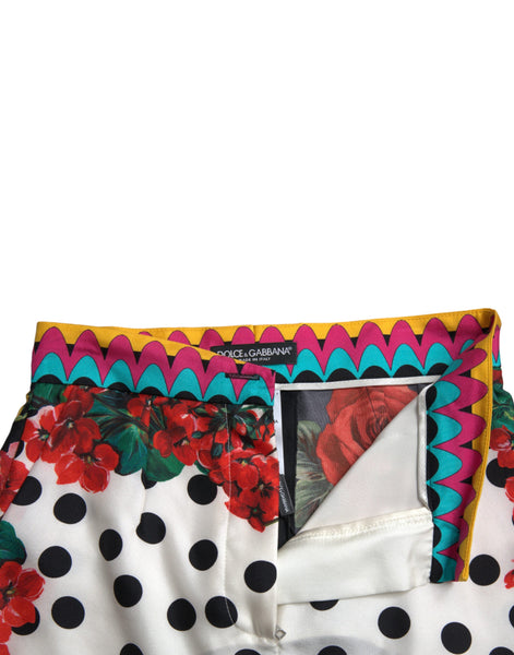 Dolce & Gabbana Multicolor Floral Polka Dot Hot Pants Shorts Dolce & Gabbana