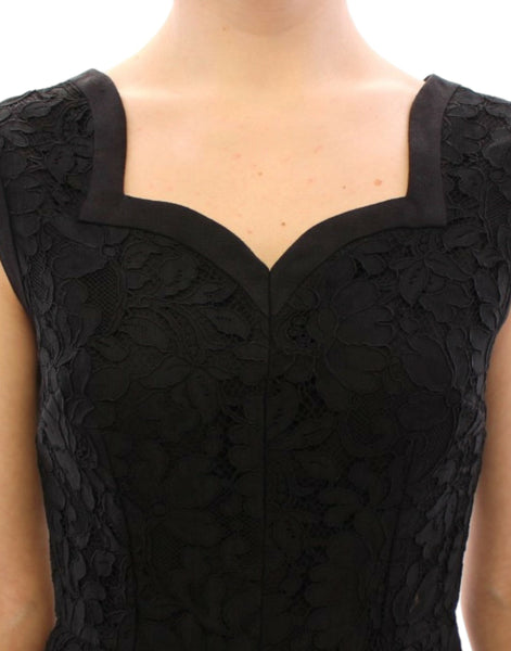 Dolce & Gabbana Black floral lace sicily runway dress Dolce & Gabbana