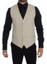 Dolce & Gabbana Beige Cotton Stretch Dress Vest Blazer Dolce & Gabbana