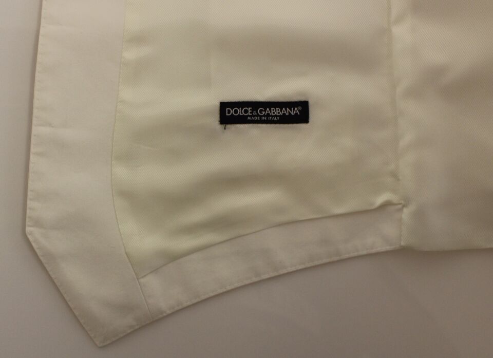 Dolce & Gabbana White Cotton Silk Blend Dress Vest Blazer Dolce & Gabbana