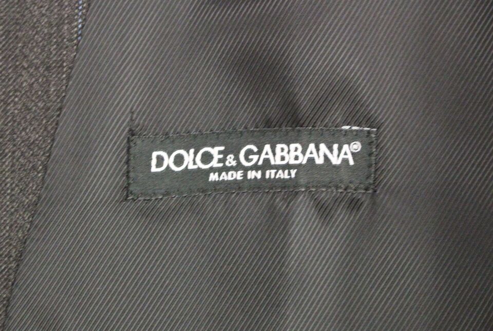 Dolce & Gabbana Gray Striped Wool Logo Vest Gilet Weste Dolce & Gabbana