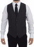 Dolce & Gabbana Gray Striped Wool Logo Vest Gilet Weste Dolce & Gabbana
