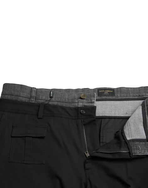 Dolce & Gabbana Black Gray slim Cotton Denim Jeans Dolce & Gabbana