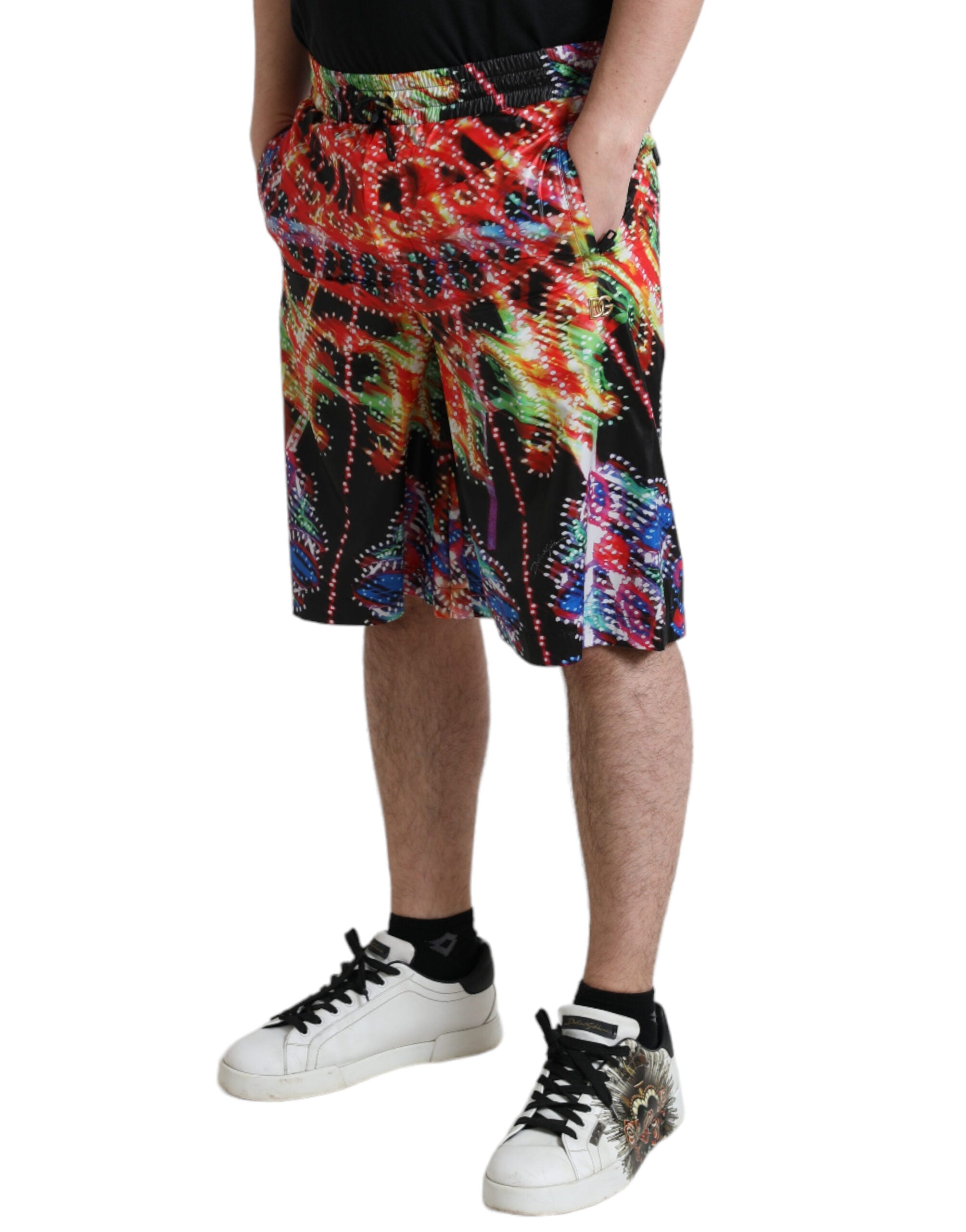 Dolce & Gabbana Multicolor Luminarie Print Men Bermuda Shorts Dolce & Gabbana