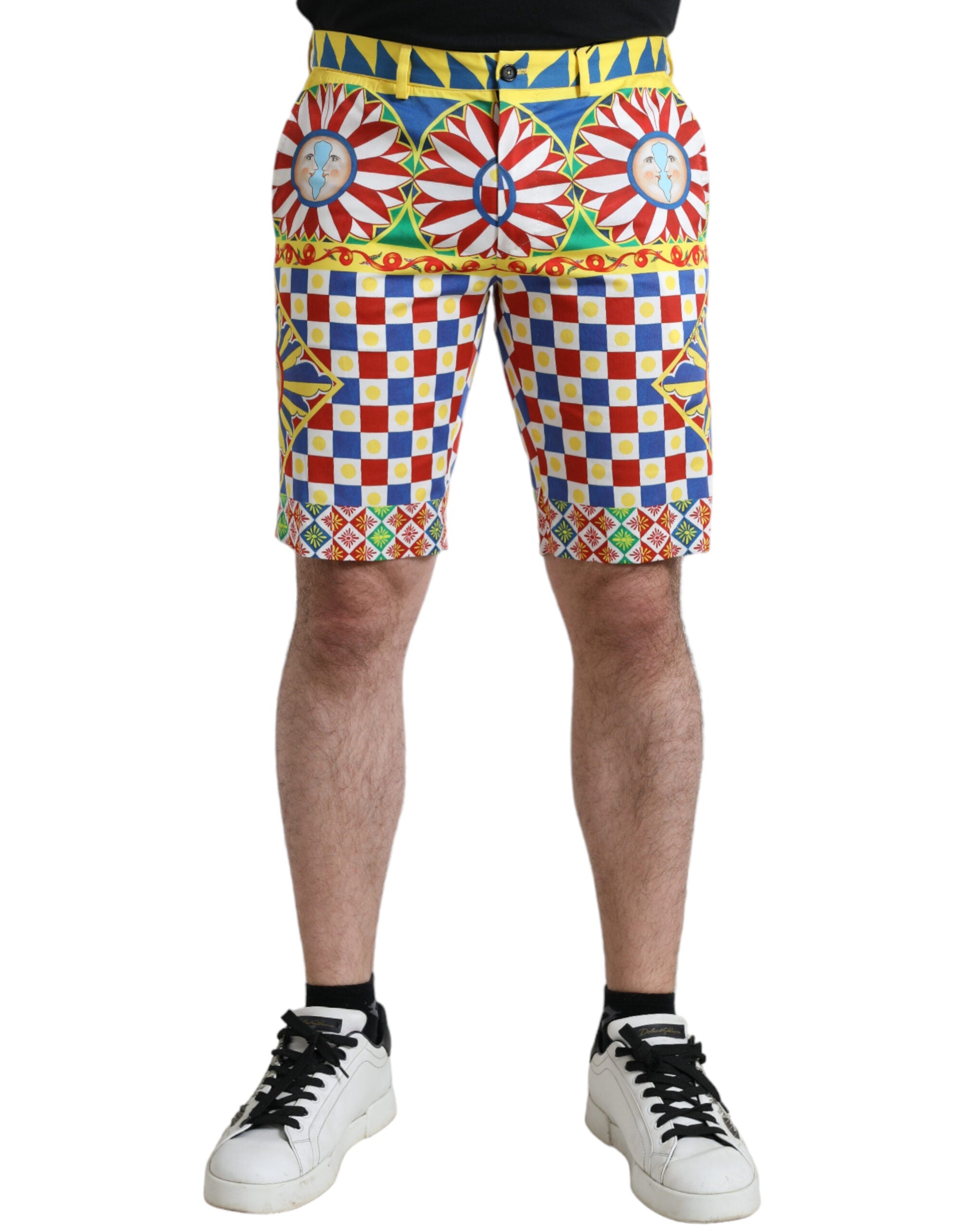 Dolce & Gabbana Multicolor Carretto Print Men Bermuda Shorts Dolce & Gabbana