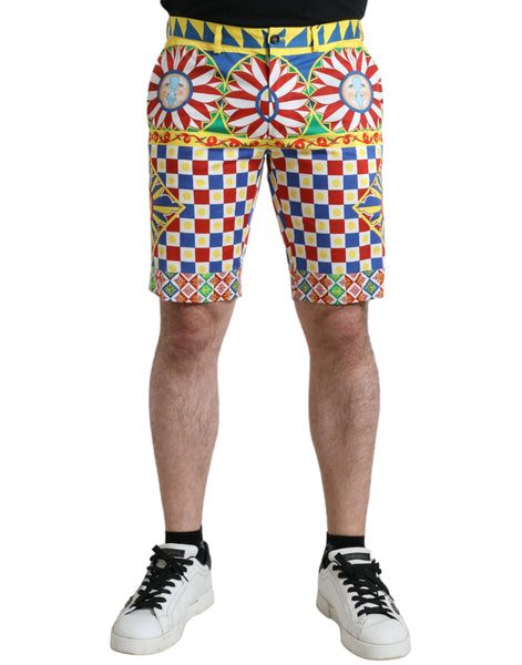 Dolce & Gabbana Multicolor Carretto Print Men Bermuda Shorts Dolce & Gabbana