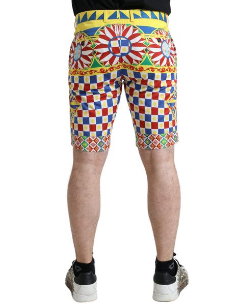 Dolce & Gabbana Multicolor Carretto Print Men Bermuda Shorts Dolce & Gabbana