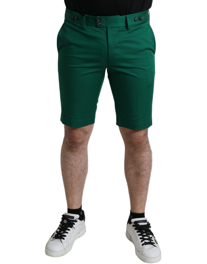 Dolce & Gabbana Deep Green Cotton Stretch Men Bermuda Shorts Dolce & Gabbana