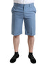 Dolce & Gabbana Sky Blue Cotton Folded Hem Men Bermuda Shorts Dolce & Gabbana